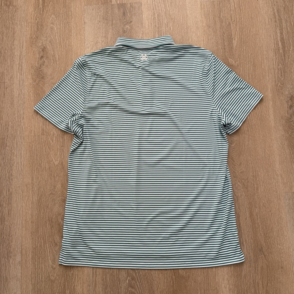 G/Fore Mens Turquoise Stripe Golf Polo Performance Shirt Sz XL Stretch NWT $120 - Picture 2 of 8